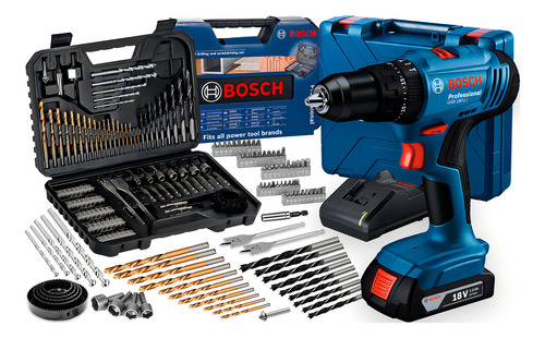 Bosch GSB 183-LI 18V com Maleta e Kit 103 Peças