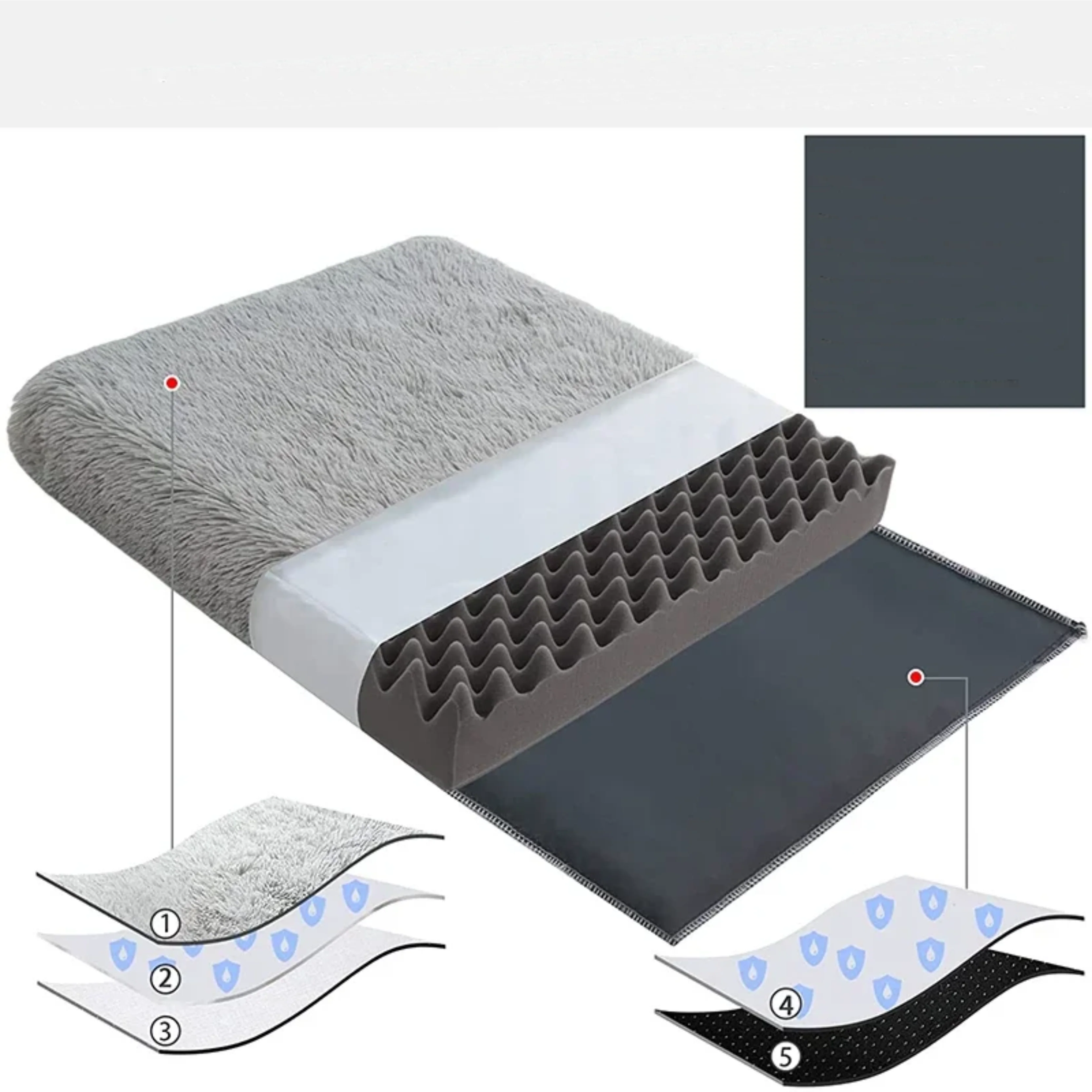 Cama Box Pet Ortobom para CĂŁo e Gato 80x60x13cm