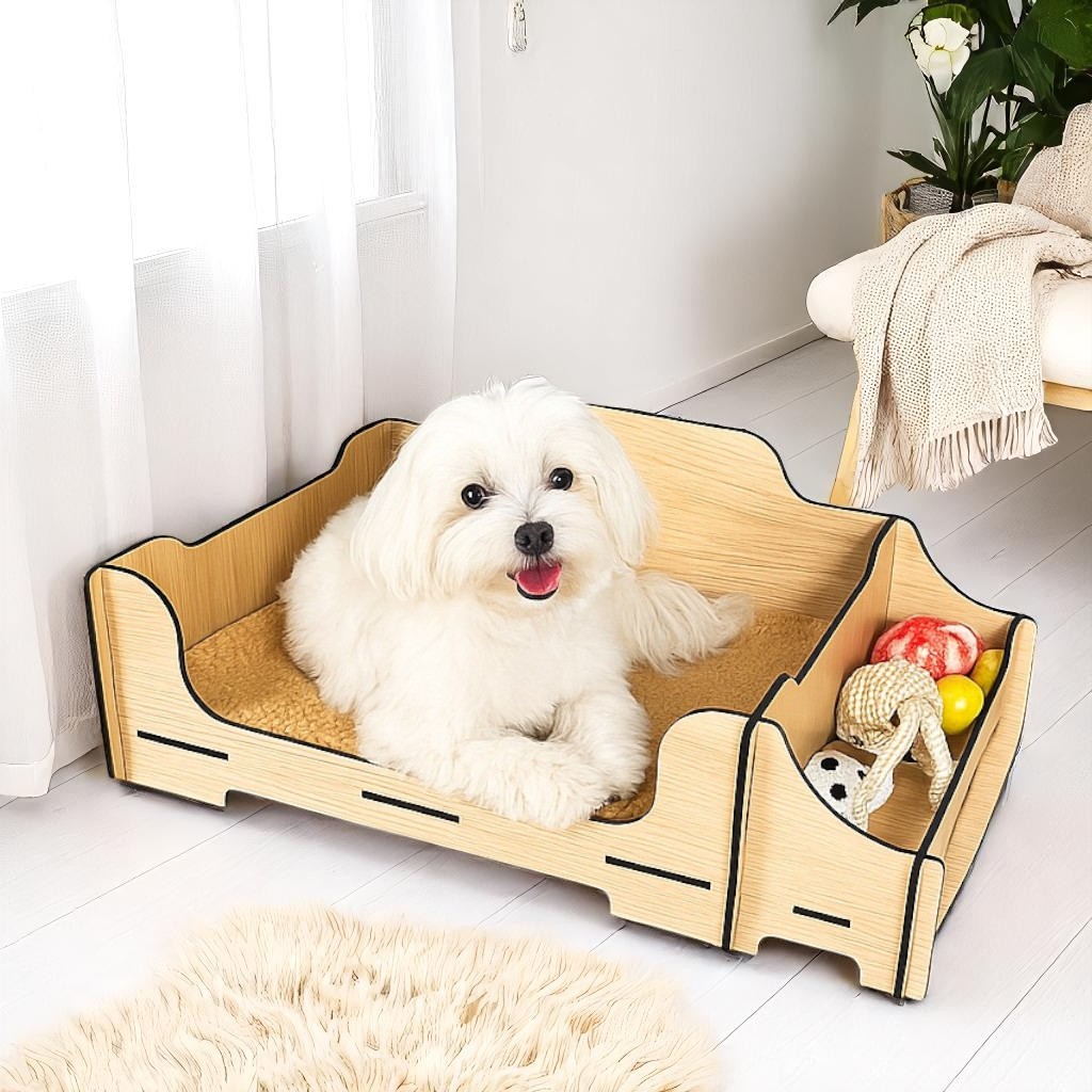Cama Caminha SofĂĄ Casa Pet em MDF 50x30cm