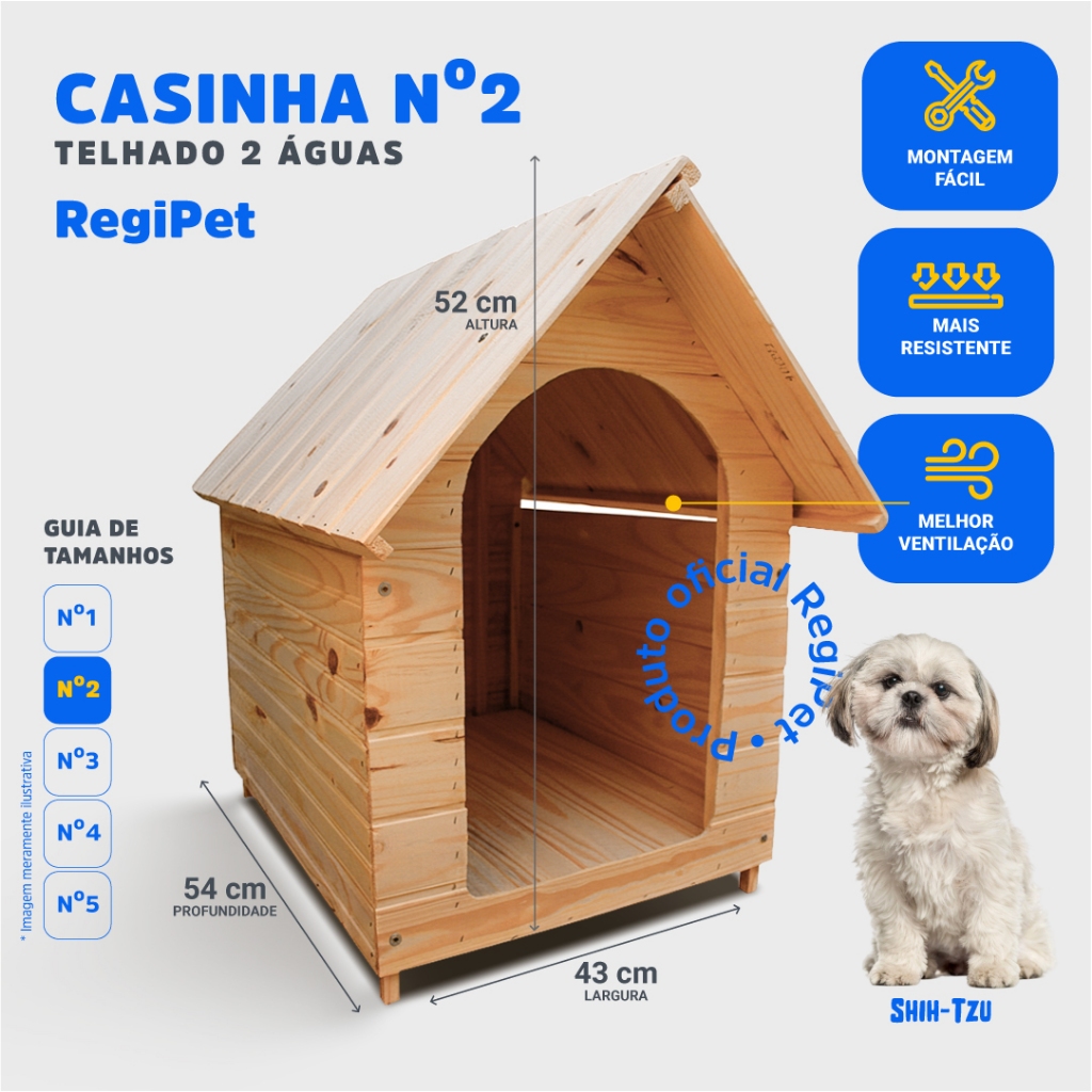 Casinha para Cachorro de Madeira NĂșmero 2