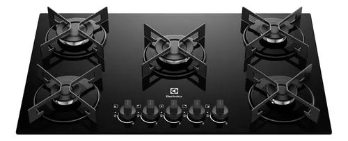 Cooktop 5 Bocas a GĂĄs Electrolux Mesa de Vidro Efficient KE5GR