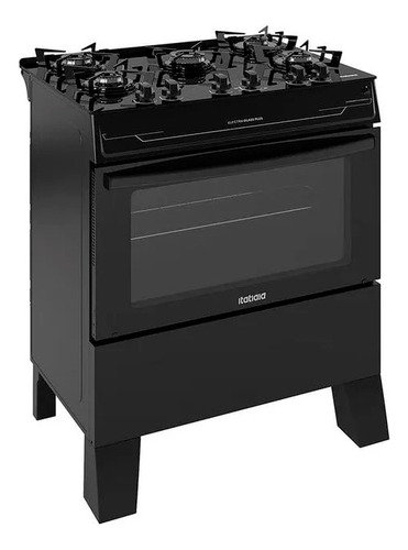Fogão de Piso Itatiaia Electra Glass Plus 5 Bocas Preto