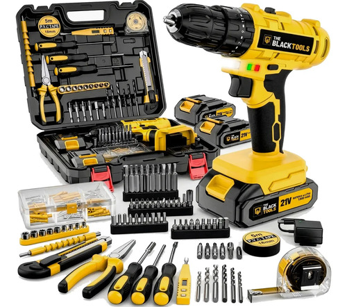 The Black Tools TBKIT20 com 2 Baterias e Kit 134 Peças