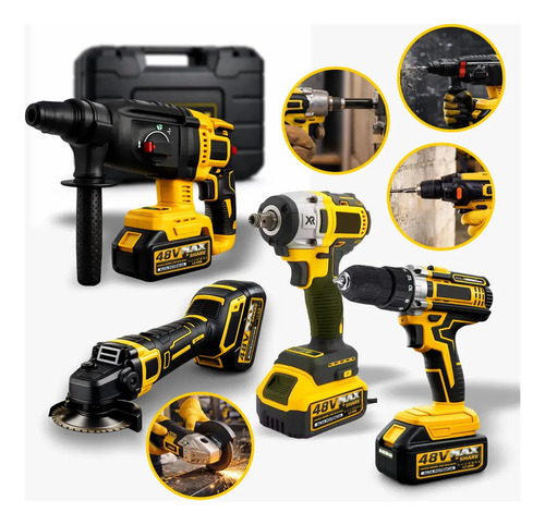 Simake Kit Multiferramentas 4 em 1 48V com 2 Baterias