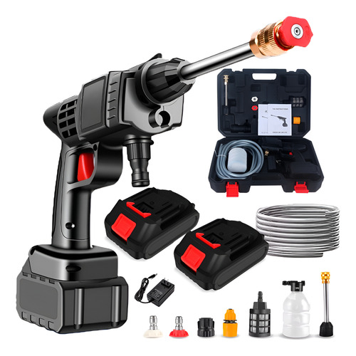 Lavadora Lava Jato Portátil Pressão com 2 Baterias e Maleta