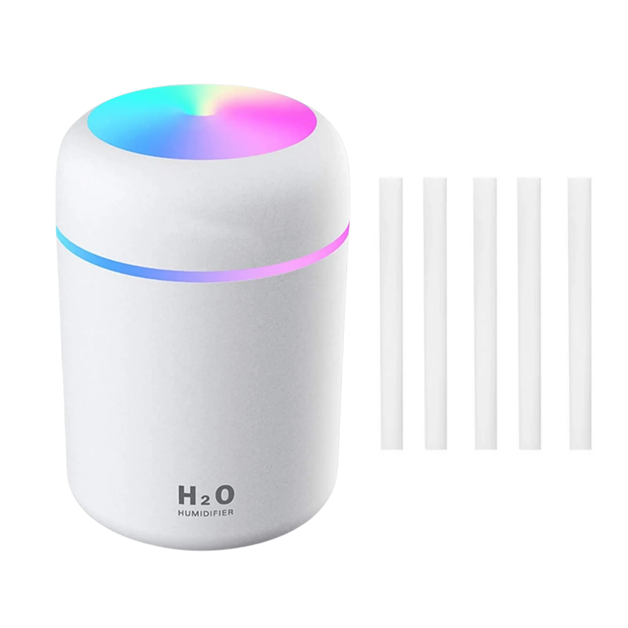 Mini Umidificador Portátil USB Ultrassônico 300ml LED