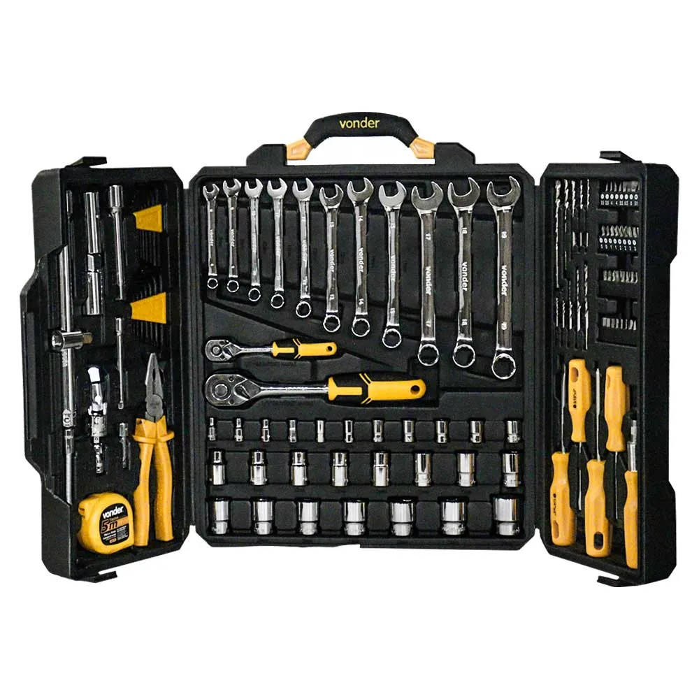 Kit Jogo Ferramentas Vonder 128 Peças Soquetes Maleta