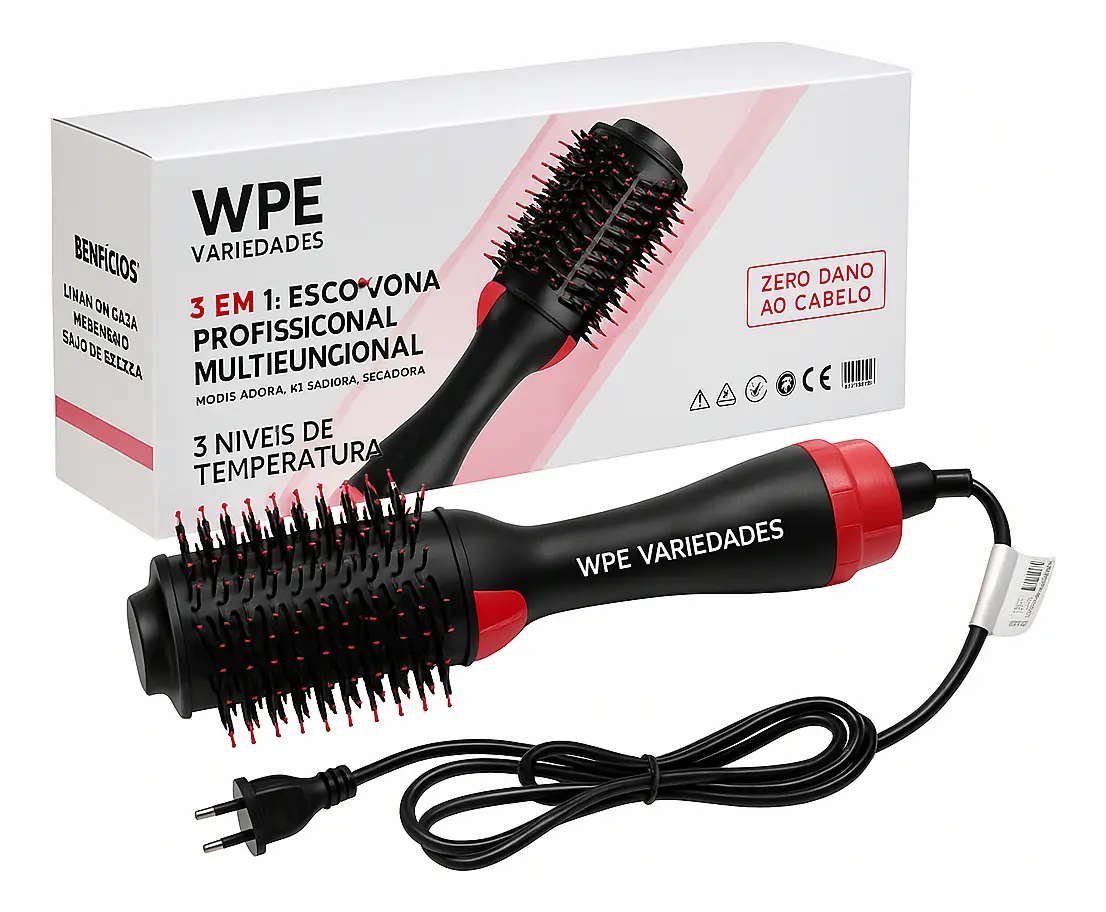 WPE Escova Secadora Alisadora Modeladora 1000W Profissional